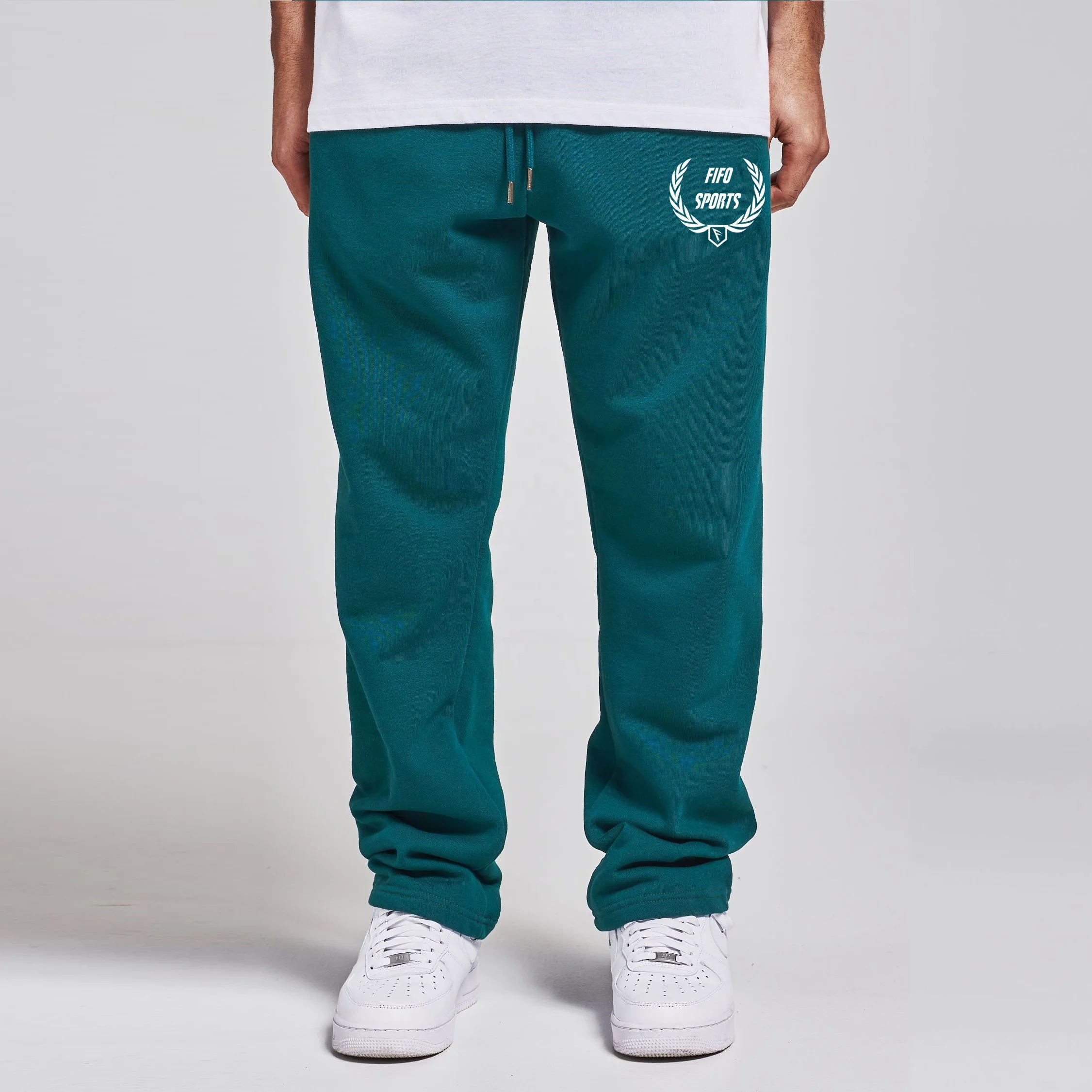 100% cotton French terry Sweatpants men Wholesale Oem Sweatpants Grey Straight Men Wide Leg Sweatpants For Men