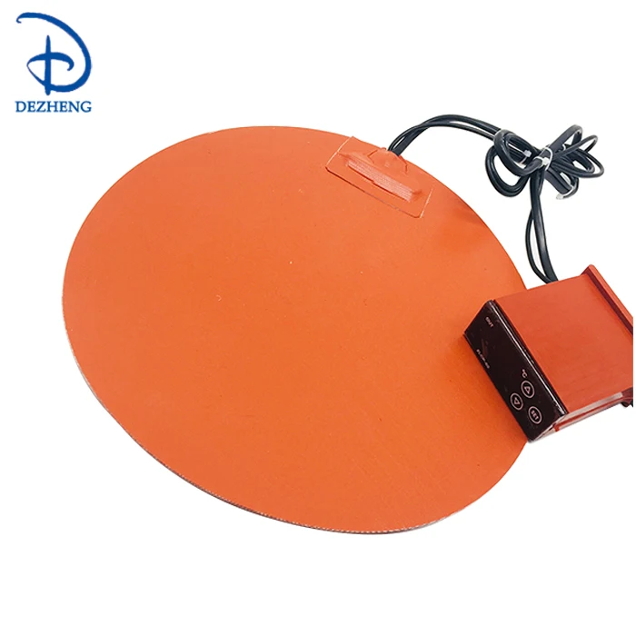 120V 220V 55cm Diameter Round Silicone Rubber Heater Pad Heating Mat with Digital controller 800W 1000W for 200L Oil Drum