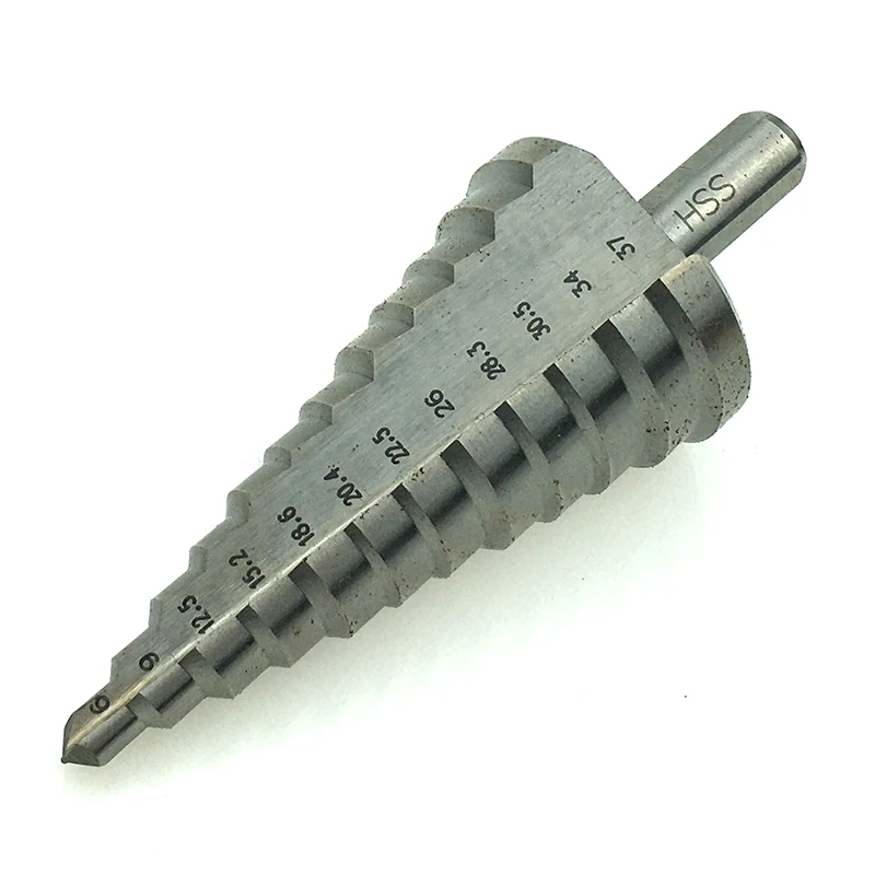 HSS large size hole opener high speed steel spiral groove step drilling Triangular handle Step Drill Bits