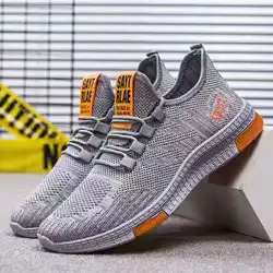 new fashion breathable mesh upper material soft elastic band sport shoes casual cool men shoes and running sneakers