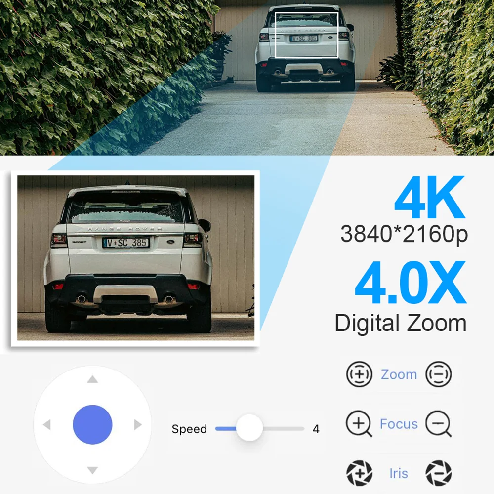 4K Poe Camera System 6pcs 8MP Poe Cameras 8CH H 2.65 Nvr Electric lens 2.8-10mm lens 4x Manual Zoom Two Way Audio Xmeye App