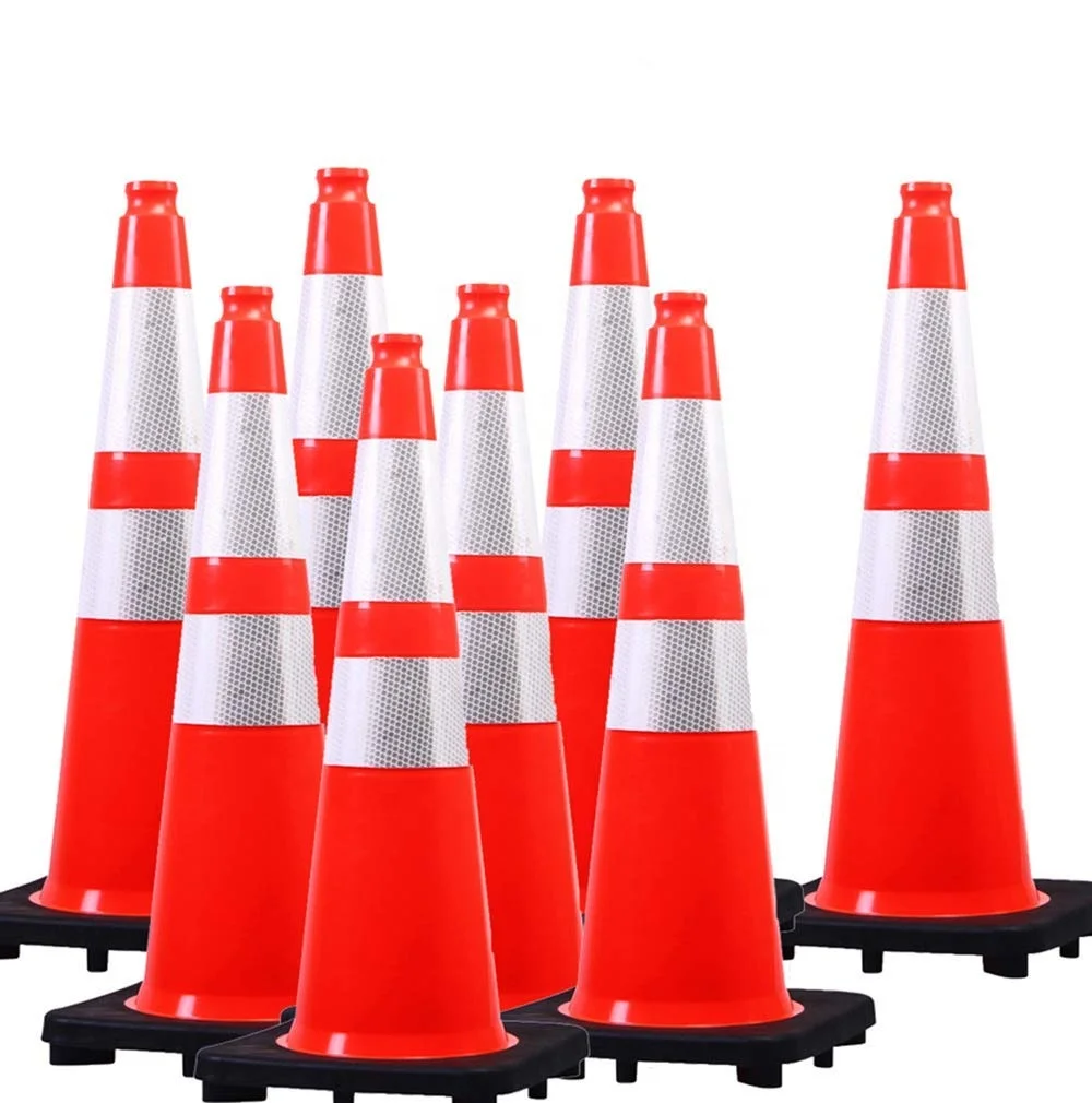 90cm 35 inches  height high visibility reflective PVC traffic road safety  cone safety equipment