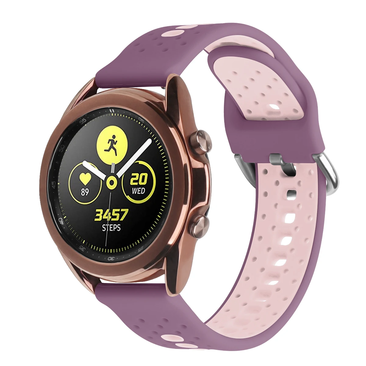 Заводская цена 20 мм 22 мм Golf двухцветный дизайн с несколькими отверстиями перфорированная пряжка силиконовый резиновый ремешок для Fibit Versa 2 Lite