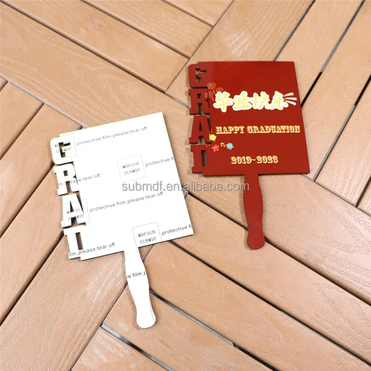 MDFSUB 3mm sublimation grad fan in stock Blank Sublimation Graduation 2024 plaques MDF Grad Paddle Fan