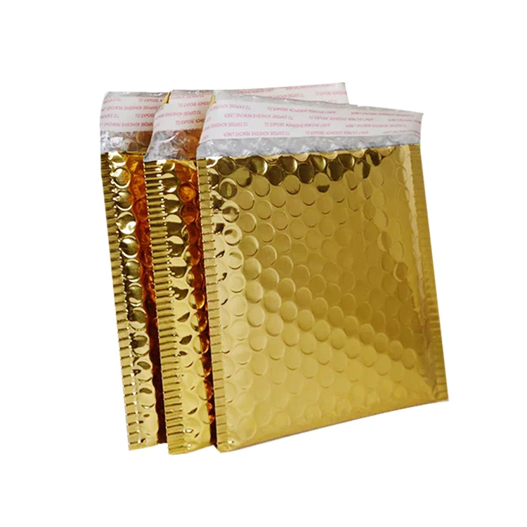 Lightweight logo printed aluminum foil padded bag metallic mailer envelopes