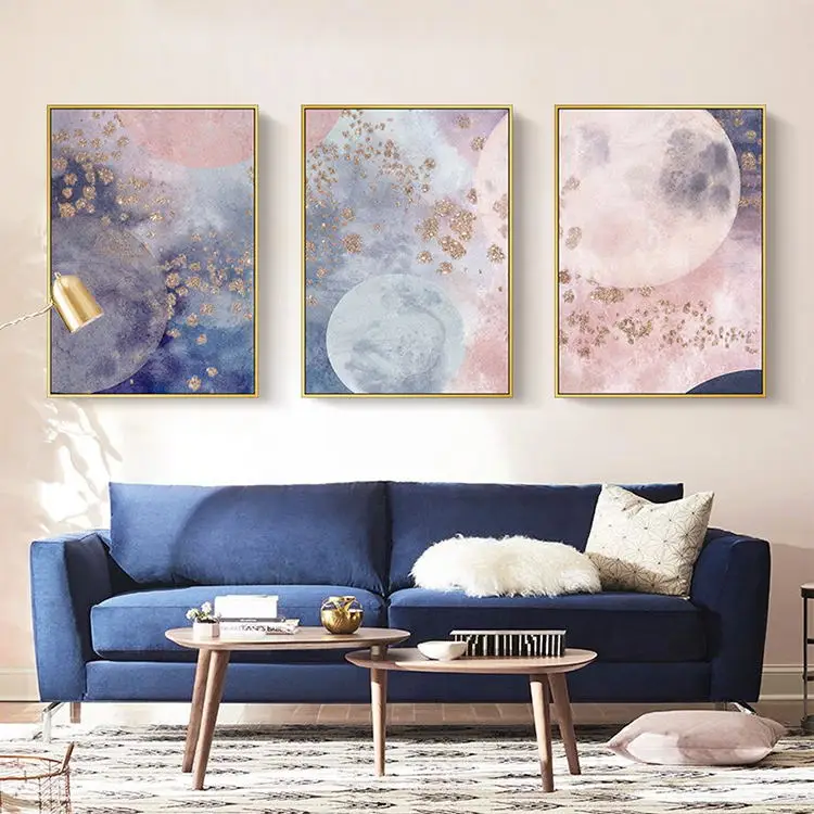 Фабрика Xiamen оптовая продажа 3 панели групповая картина маслом на холсте для домашнего