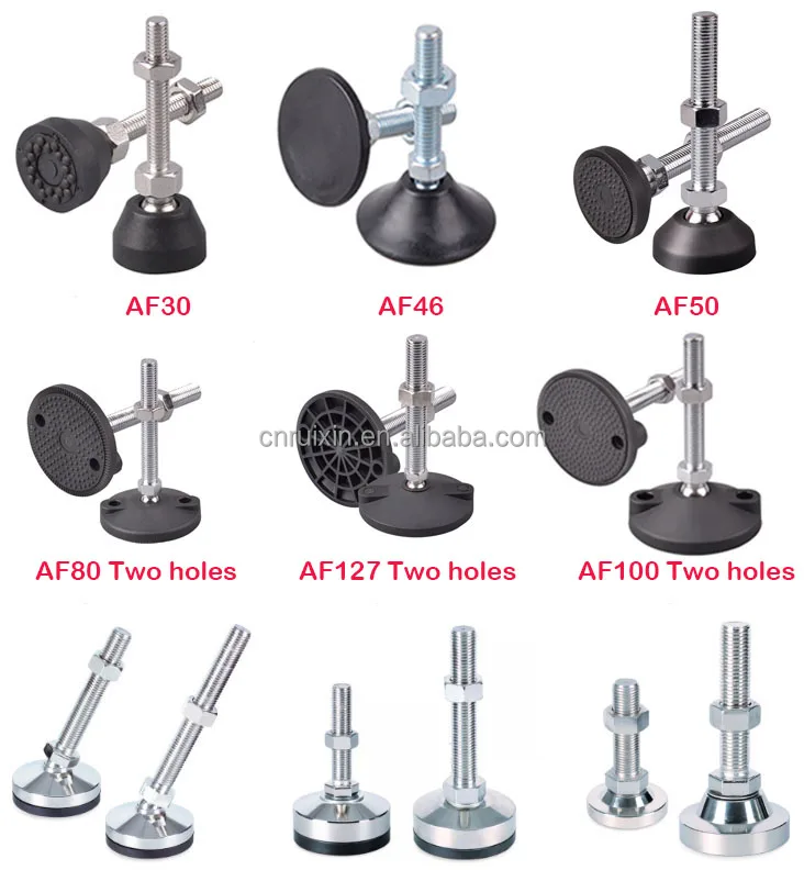 machine leveling feet m12 stud length 100mm heavy duty leveler legs with lock nuts, 4-pack