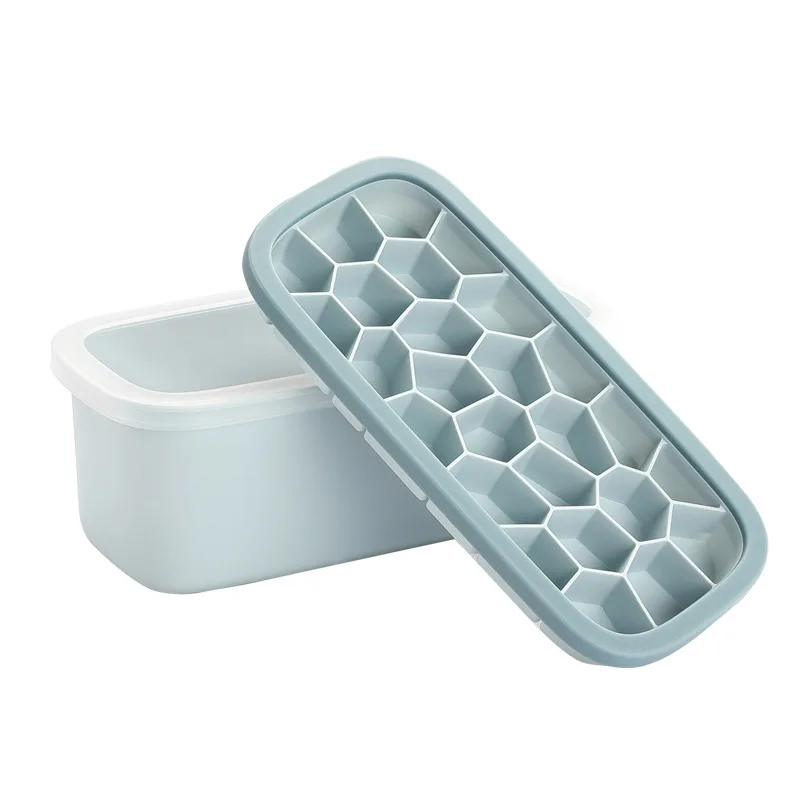 Ice Holder Silicone Stackable Ice Trays and Storage Container plastic Ice Cube Tray With Lid and Bin