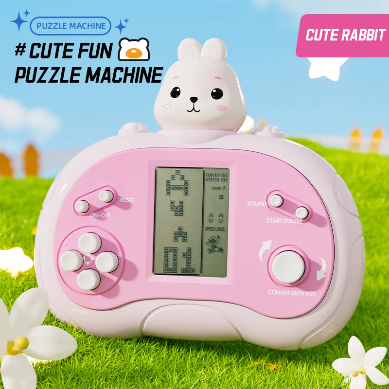 Portable Video Game Console Toys  Newest Classic Retro Block Game Console Toy with LCD Screen - kids gifts