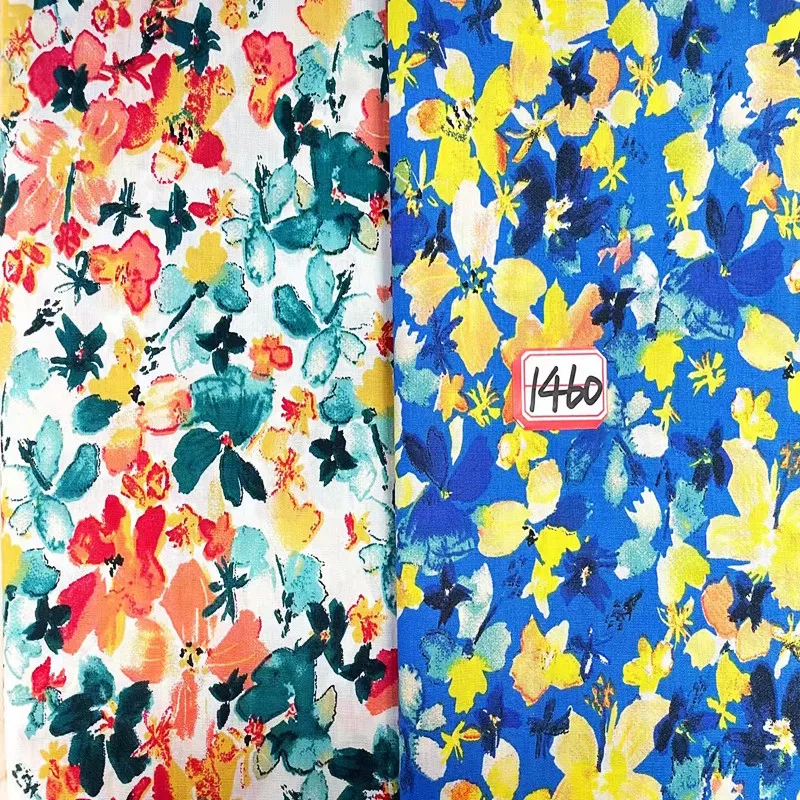 Factory Silk Blend Digital Print Fabric Like Custom Print Cotton Fabric Silk Linen Fabric Silk Viscose Blend