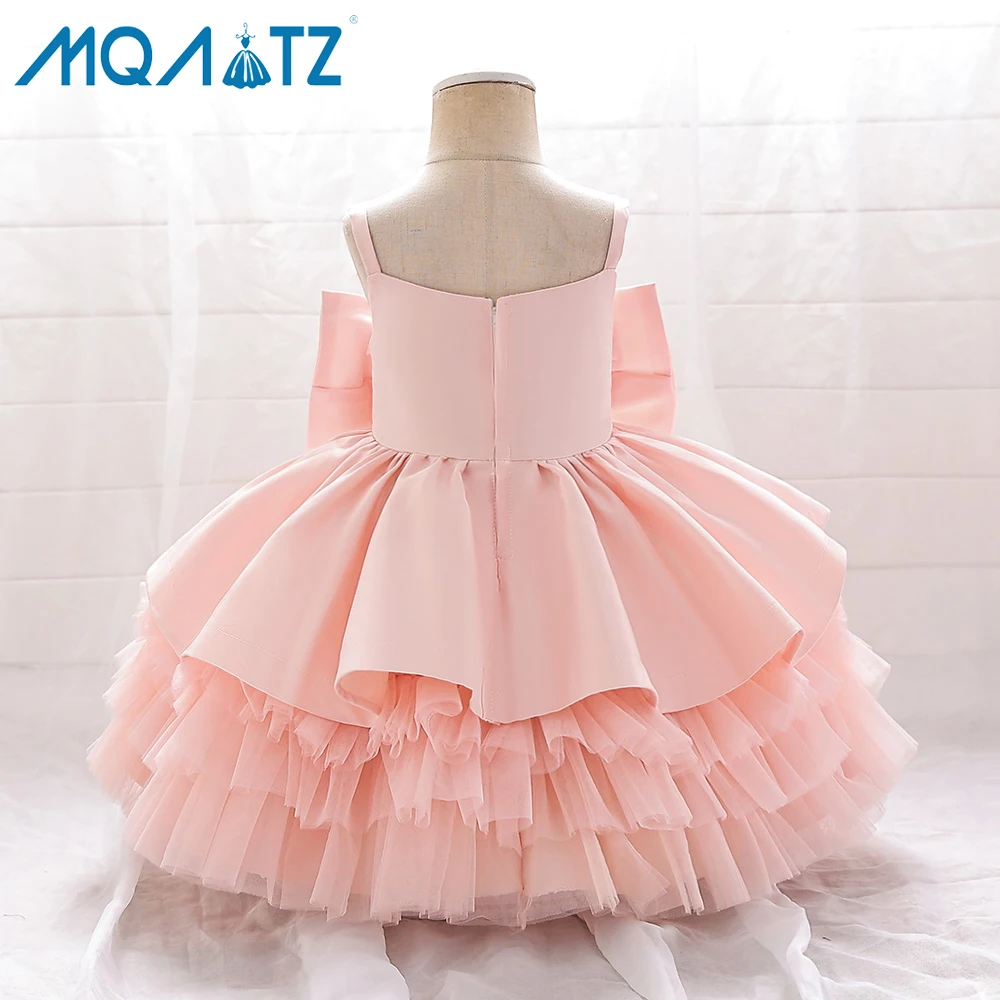 MQATZ Hot Selg Children Clothing Toddler Girls Spaghetti Strap Layered Baby Ruffle Party Dress