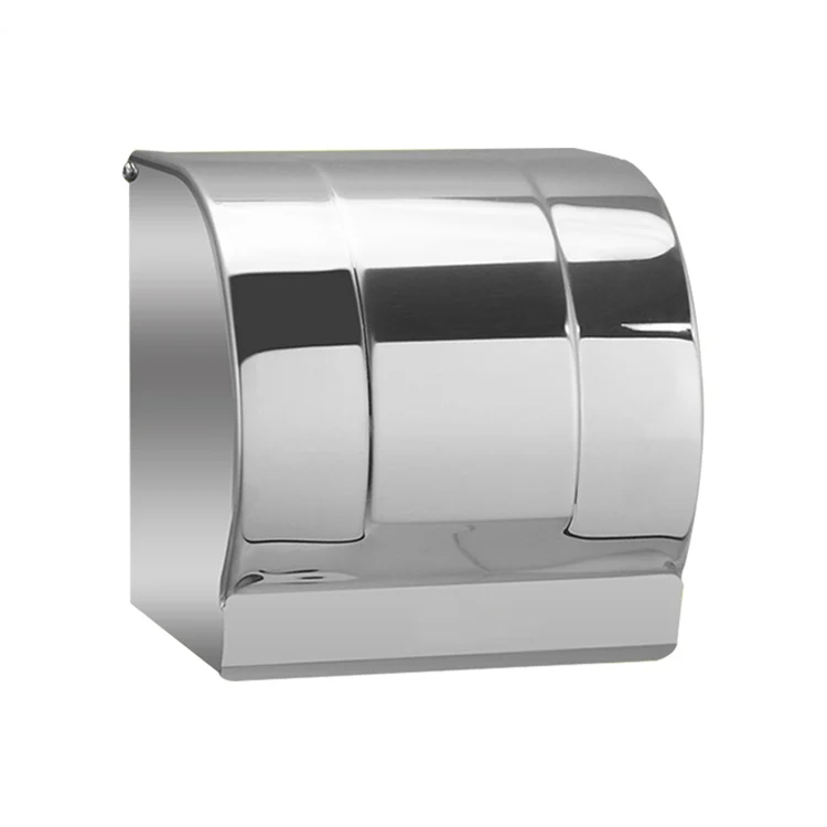 Economical Stainless Steel Bathroom Accessories Wall Mounted Mirror Surface Waterproof Toilet Paper Roll Holder Paper Box