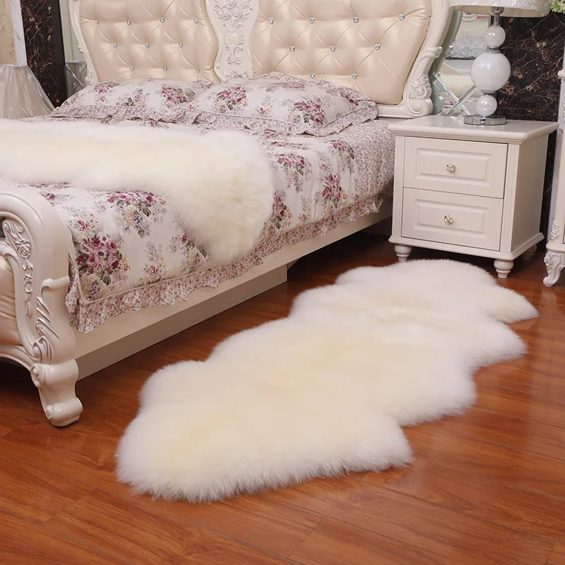 Elegant Modern Luxury Sheepskin Floor Carpet  Living Room Bedside Furry Mat
