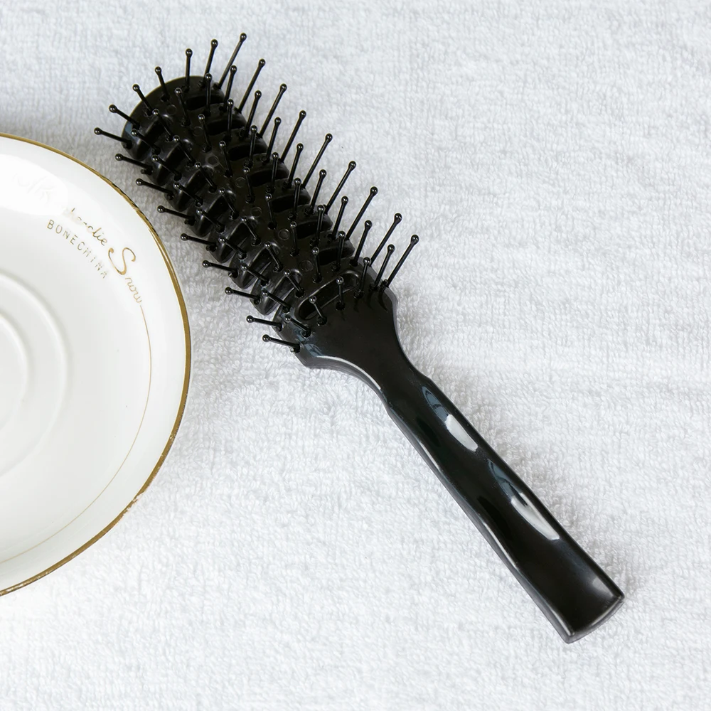 Personalized Plastic Detangling Hair Styling Brush Custom Logo Hair Care Spare Ribs Comb