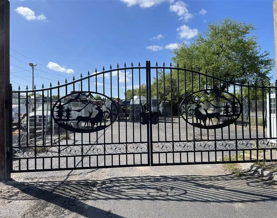 Latest Simple House Steel Main Gate Designs Exterior Wrought Iron Gate Support Customization