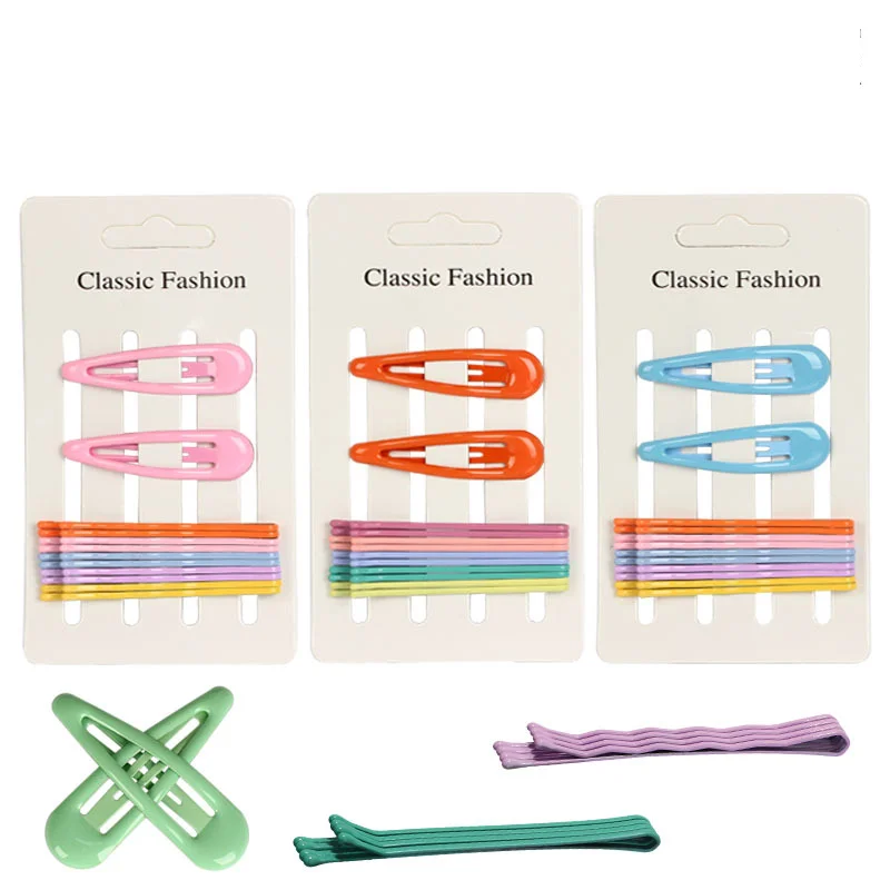 Wholesale Candy Colored BB Hairpin 12 Piece Set Snap Kids Hair Clips For Girls