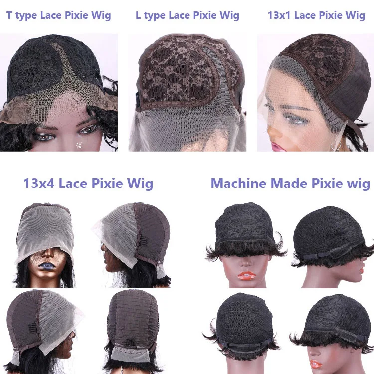 Pixie Wigs 13X4 Lace Frontal Human Hair Wigs Ear To Ear Short Cut Wigs Remy Hair Wholesales 5Pcs Free Shipping