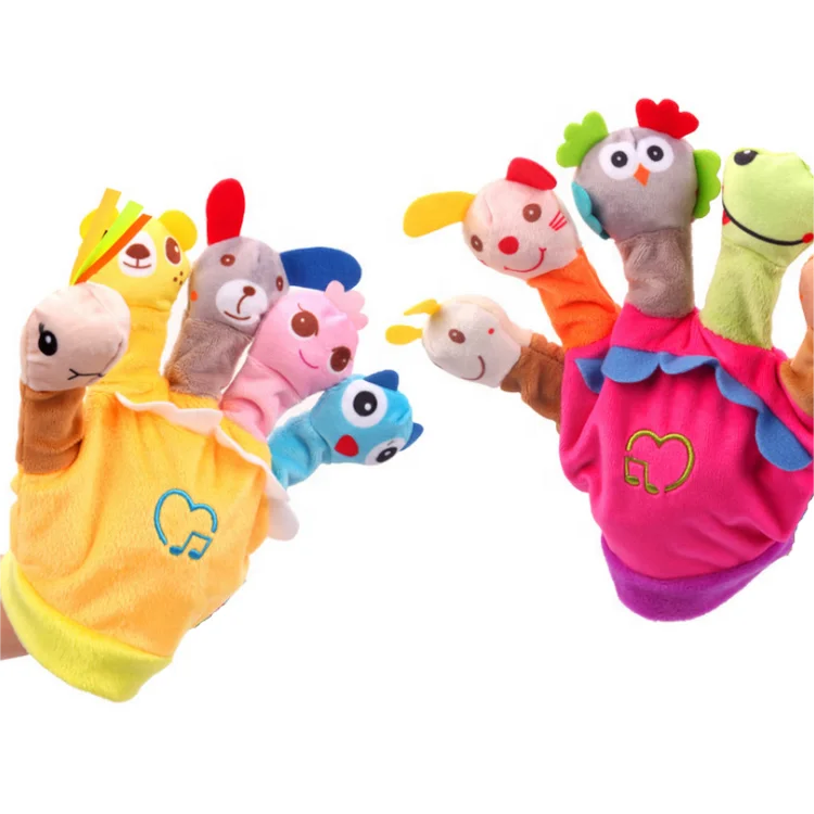 Story Telling animal Plush Finger Puppet toy Creative toy Cute Animal Hand puppet Custom Early education plush toy for kids