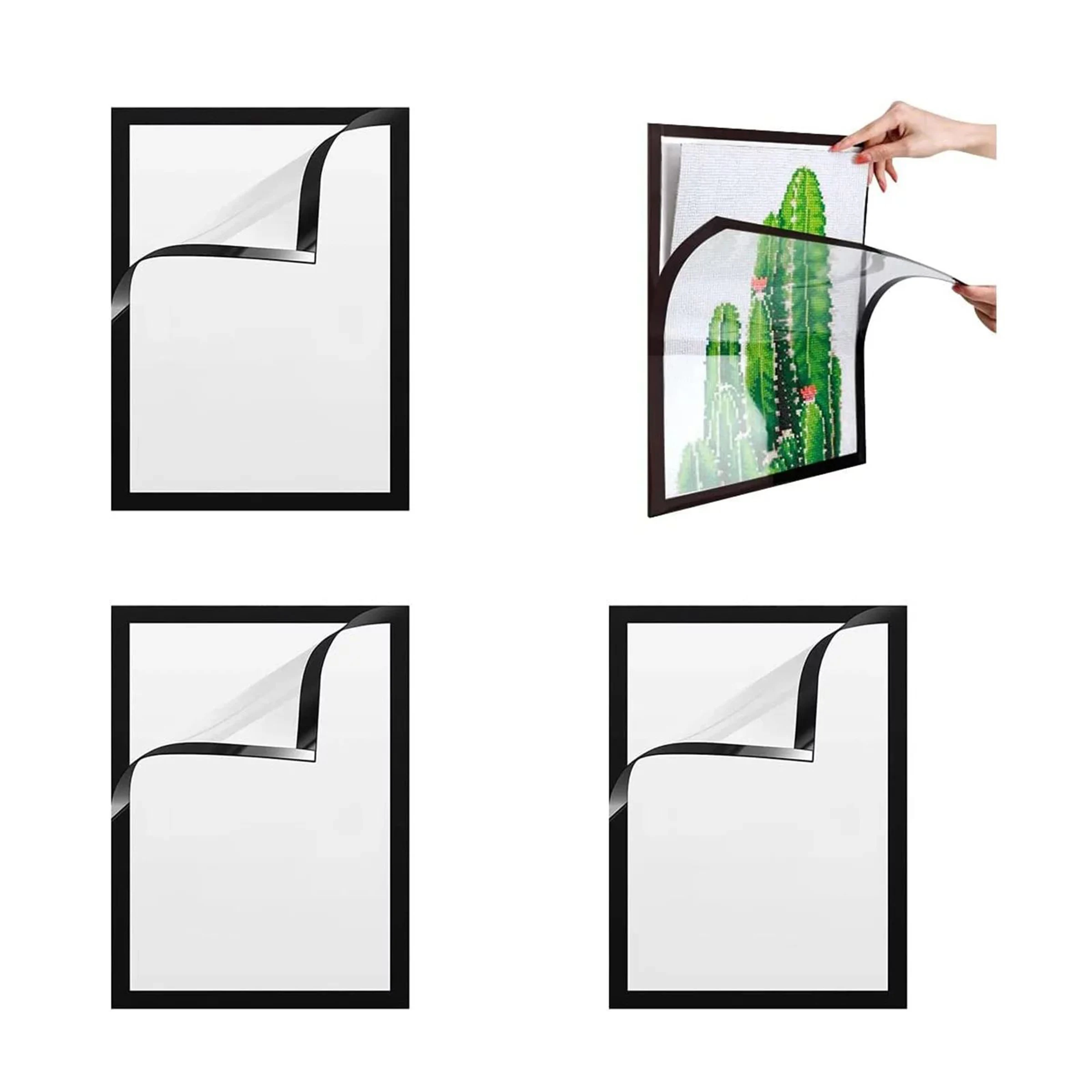 Diamond Painting Magnetic Photo Frame PVC Magnetic Self-adhesive Picture Frame for Painting Certificate Paper File Display