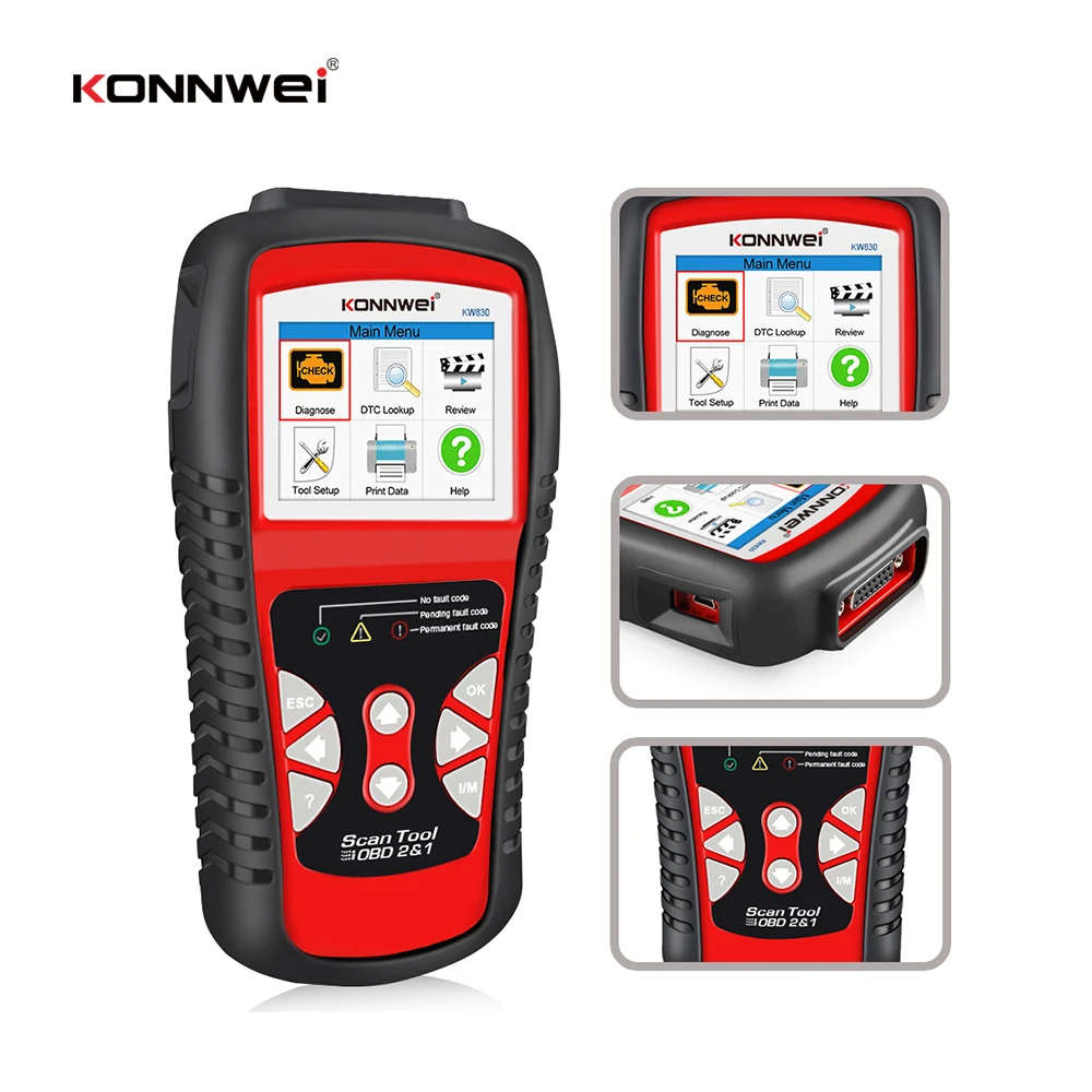 KONNWEI KW830 Original Car Diagnostic Tool OBD2 Automotive Scanner OBD 2 EOBD Better AD410 Engine Fault Code Reader Scan Tools