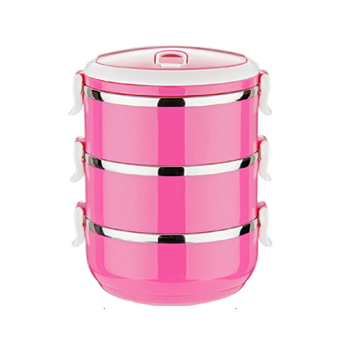 2 layer food storage metal lunch box stainless steel with plastic outside