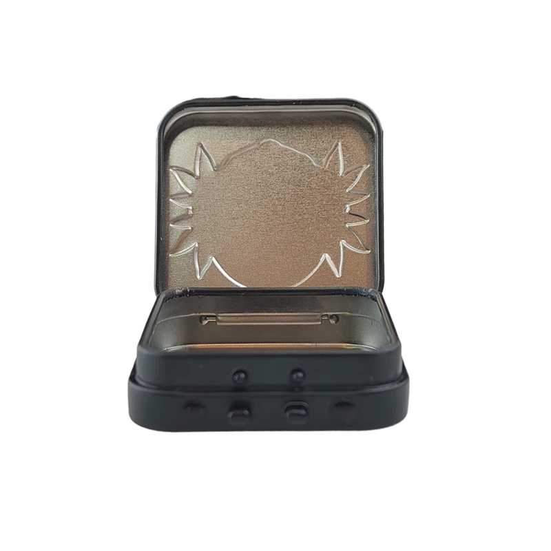 Archibald Custom Black Square Metal Tin Box Child Resistant Clam shell Portable Packaging Jar Empty Tin Metal Box Metallbox