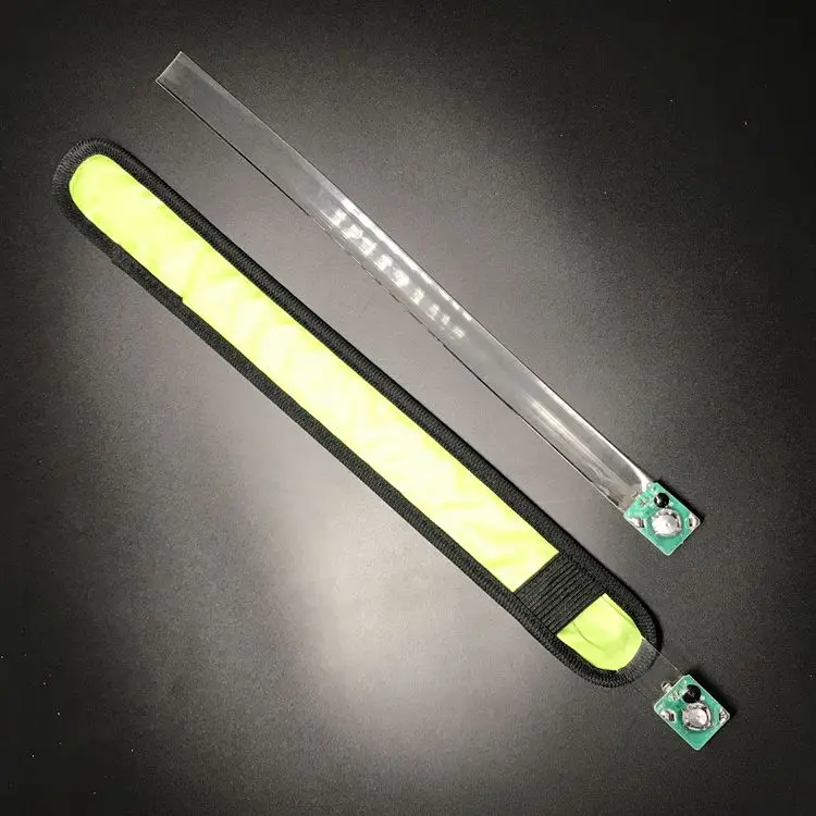 Outdoor supplies custom LOGO safety armband nylon glowing hand band LED slap bracelets for sports party