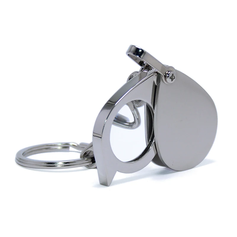 15X Magnifier Keyring Promotional Souvenir Gifts Alloy Hand Holding Key Chain Ring Holder Metal Mini Magnifying Glass Keychain