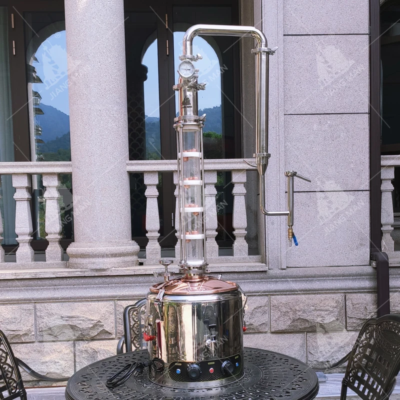 22 L Copper Plates Home Whiskey Distillery Machine Glass Visual Tower Column Brandy Gin Distiller
