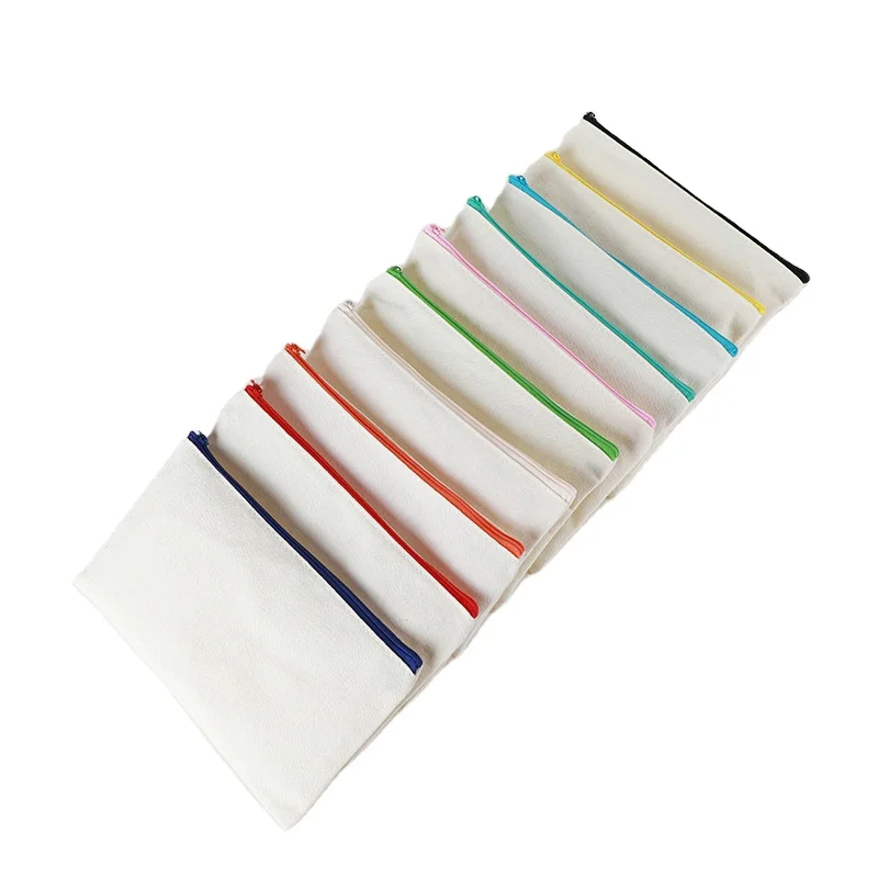 Famous Custom Logo Portable Blank Mini Cosmetic Canvas Bag with Zipper