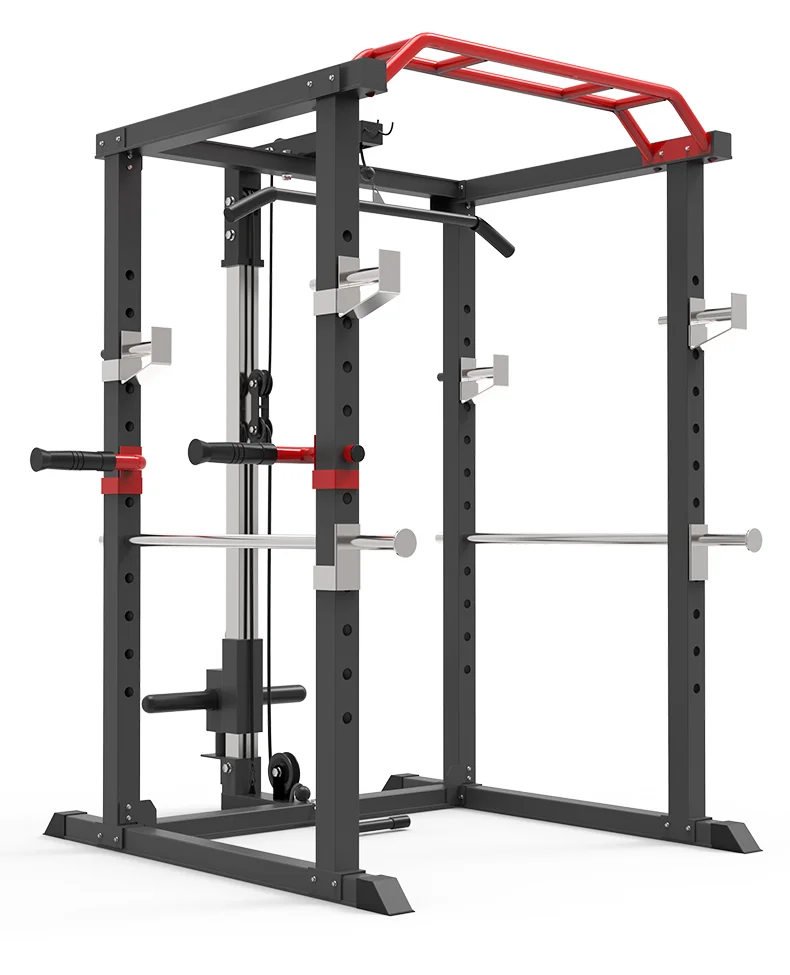 Power Rack with optional lat pull-down system Q235 steel 1000lbs Capacity Gym Equipment