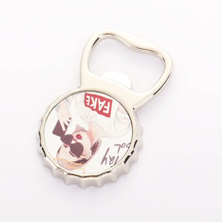 Yinsa MQ007 Factory Direct 2 in 1 Custom Fridge Magnet Sublimation Bottle Opener Corkscrew Keychain Keyring