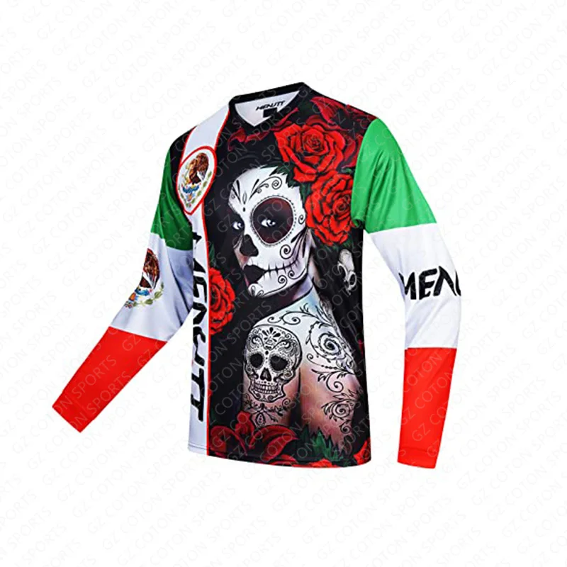 Custom Breathable BMX Jersey MTB shirt Long Sleeve Mountain Bike downhill Racing Jersey For Man