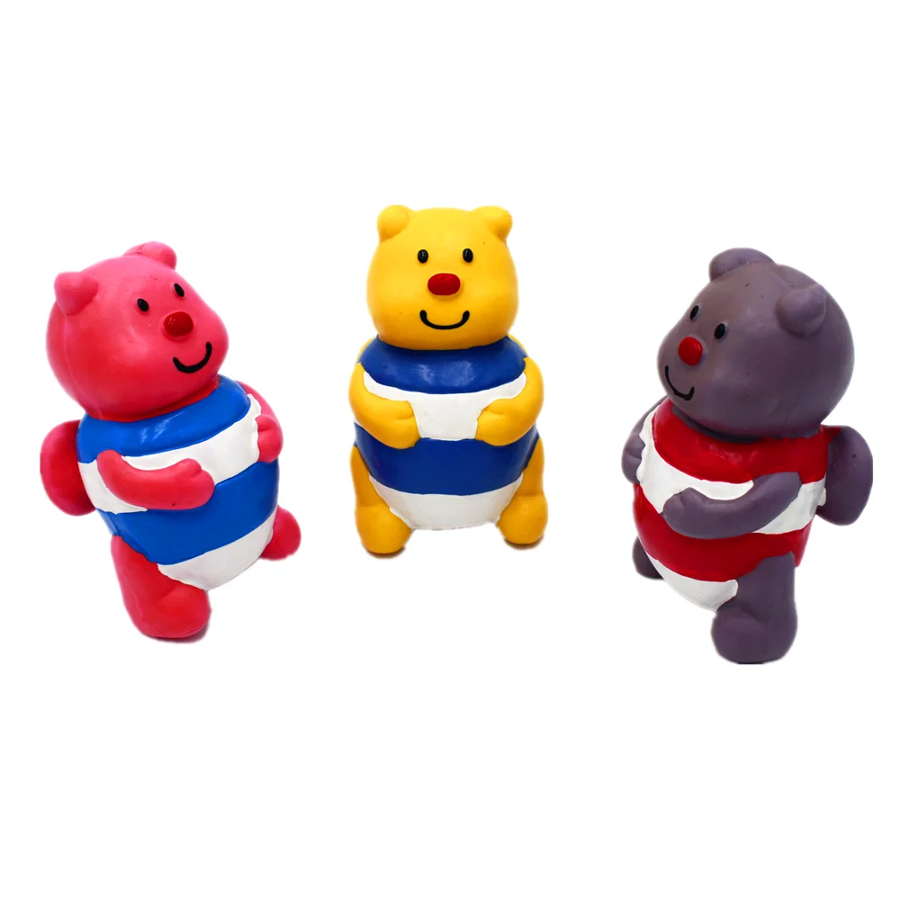 
cute cartoons hot cheap teeth cleaning tooth brush training comfort chew squeak latex toys for pets dog and cat 