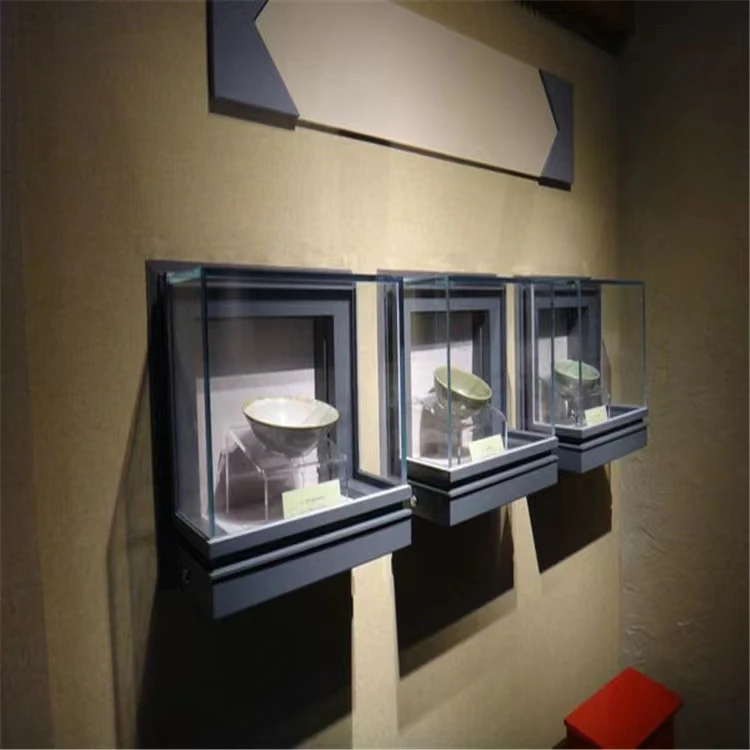 Красочные пользовательские алюминиевые витрины для ювелирных изделий со встроенными светодиодными лампами стеллаж музейных столешниц