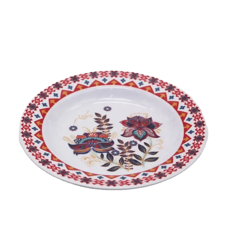 Лидер продаж, оптовая продажа меламиновых пластиковых декоративных глубоких обеденных тарелок