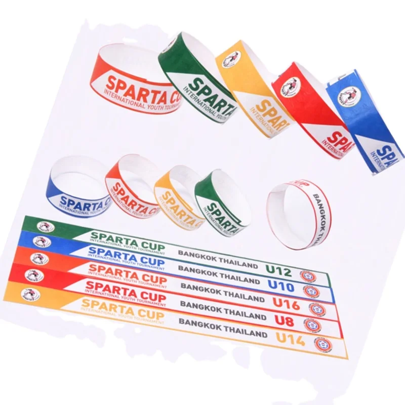 HXY Custom Promotional Complicated Pattern Disposable Record Id Information Paper Bracelet Blank Tyvek Wristband Printing