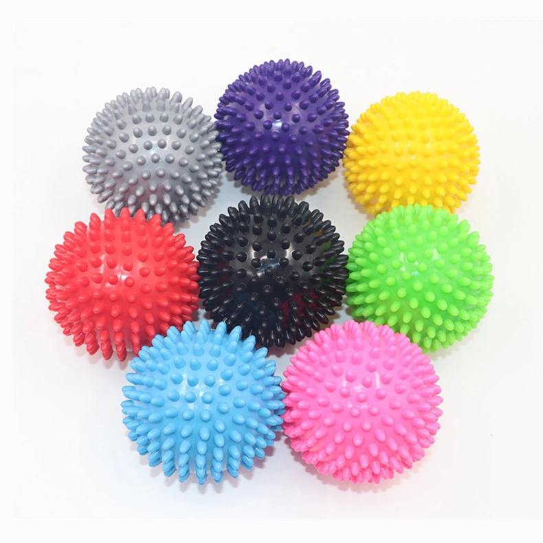
Custom hot selling yoga accessories fitness body building gym spiky pvc mini yoga massage ball 