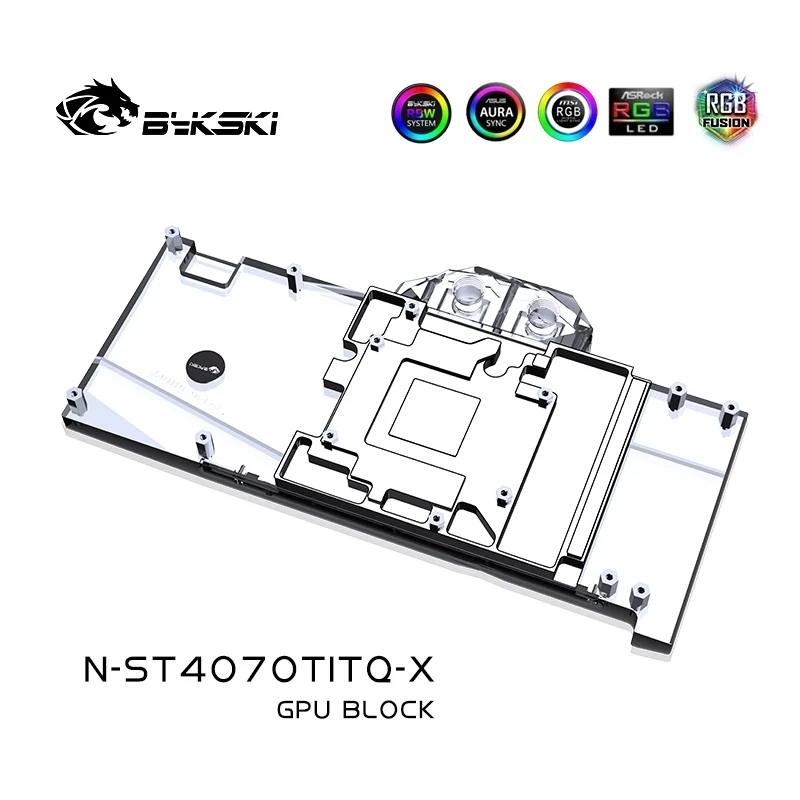 Bykski N-ST4070TITQ-X,4070 ti water cooler For Zotac GeForce RTX 4070Ti Apocalypse OC Graphics Card GPU Block Argb Sync Radiator