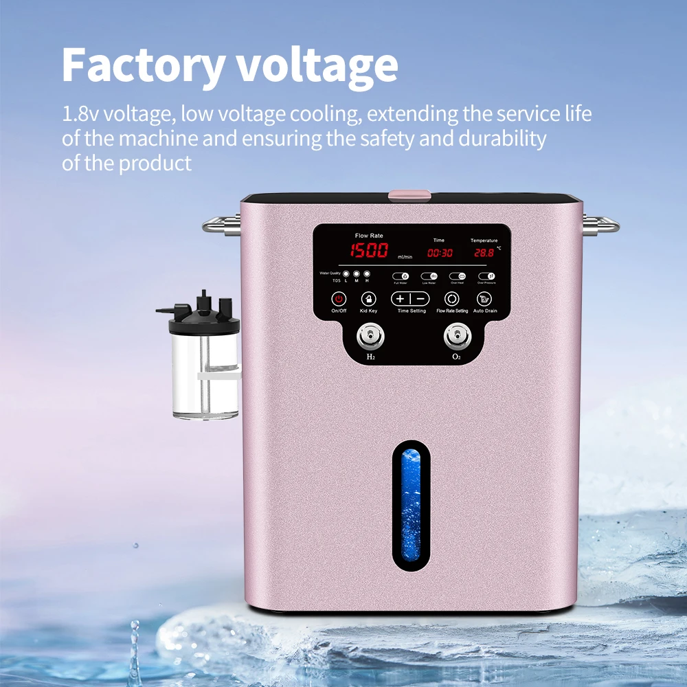 Suyzeko  HHO Generator 1500ml Hydrogen Oxygen Brown Gas Generation H2 Breath Therapy Machine
