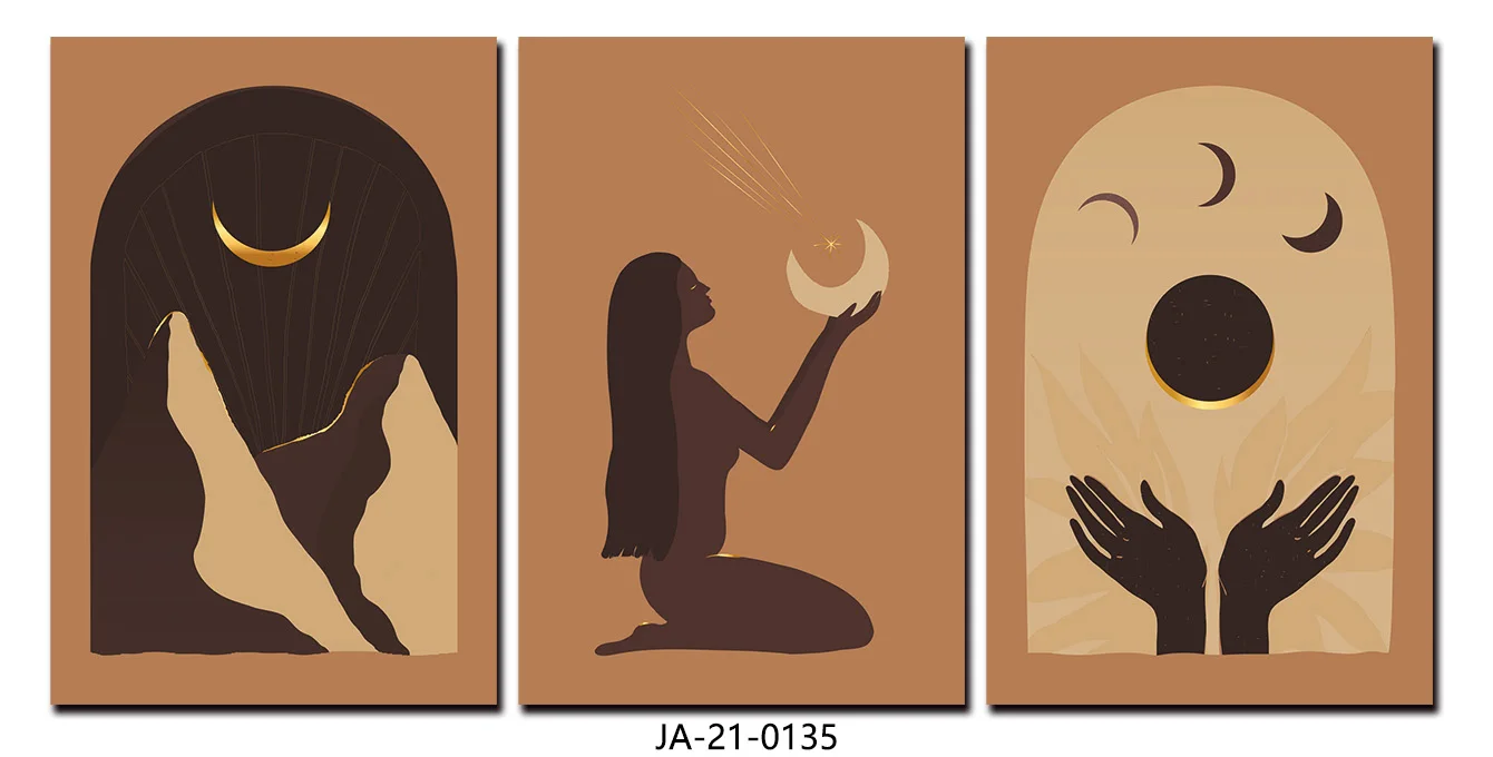 Abstract  Decorative Paintings of Figures in Nordic Modern Style
