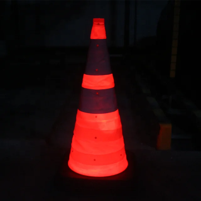 led PVC plastic yellow slovakian construction pylons inflatable folding recycled traffic cones light hat signal parking cones
