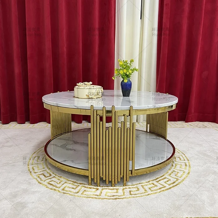 modern cheap round coffee table 80x80 glass  for living room furniture