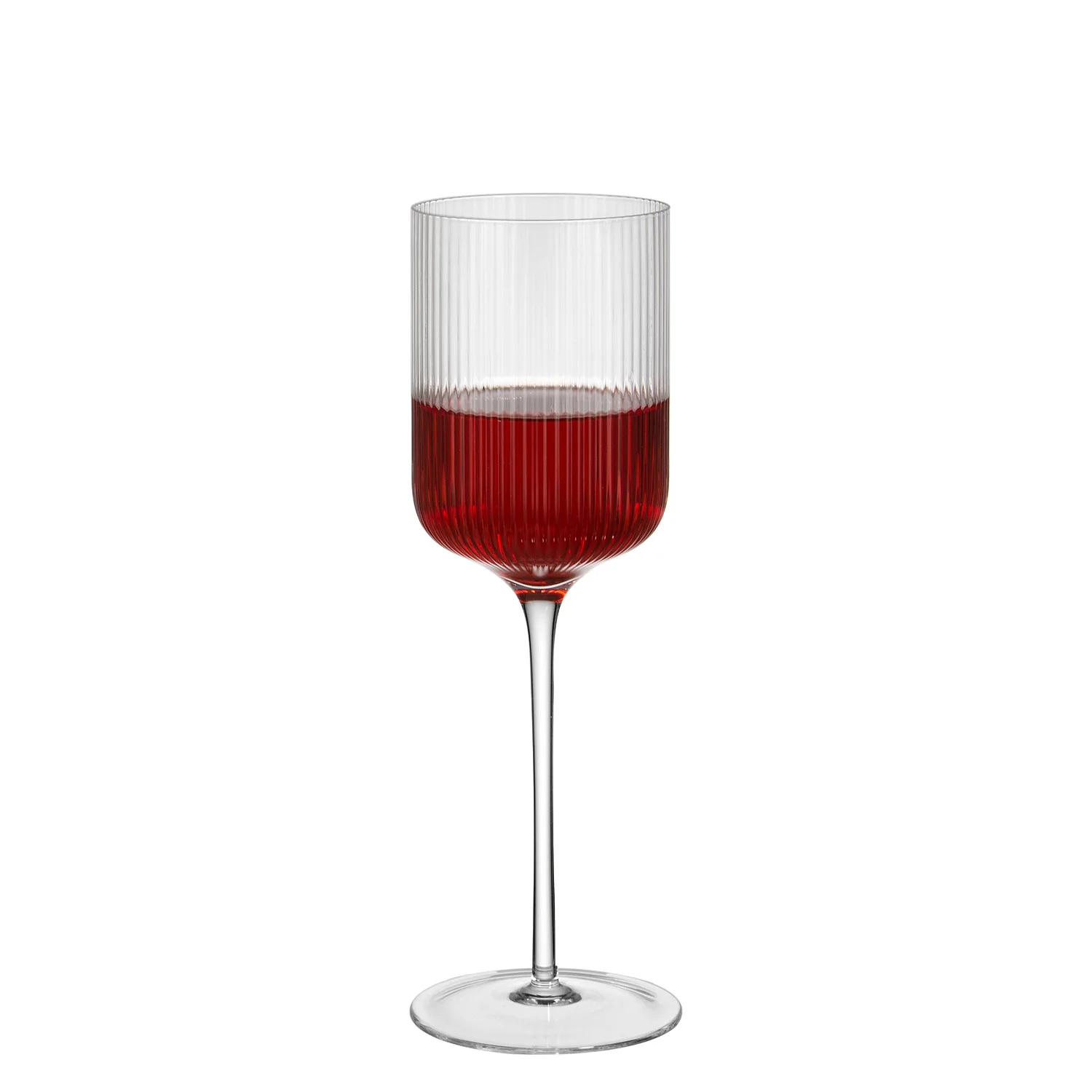 Customized Quality wine glass set luxury Champagne Flute Glass Stripe ripple white wine glass