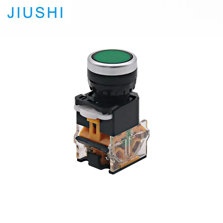 LA38-11BNZS latching push button switch 22mm flat head with the lock red green yellow blue white black