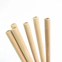 Biodegradable bamboo straw with drawstring bag Reusable Natural organic recycle bamboo straws