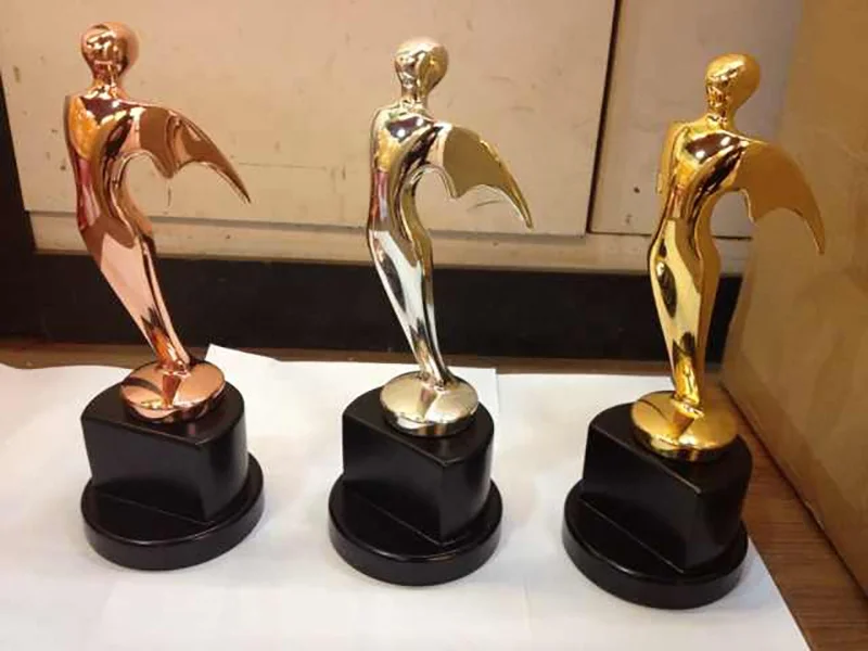 New Arrival Gold Silver Plated Metal Dragon Trophy Torch Shape Trophy