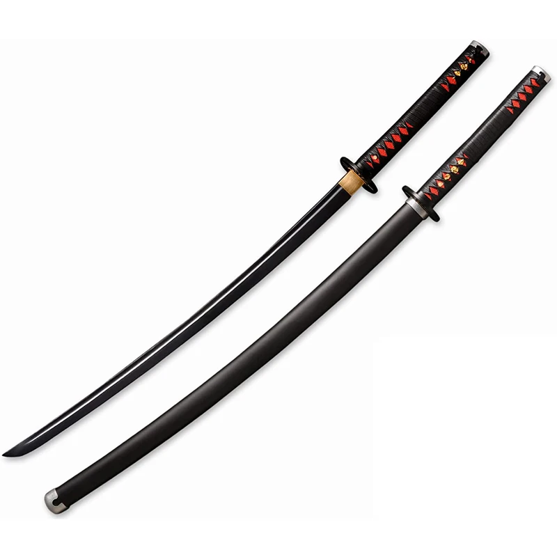 Anime Original Texture Kimetsu no yaiba Demon slayer 41 inches 104cm Samurai Katana with Box 1:1 Wood Blade Sword for Cosplay To