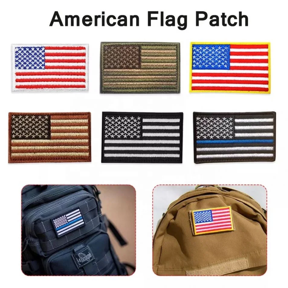 Custom Logo Embroidery Patches Small American Flag Patches Personalized Embroidery Patch For Clothes bordado parches