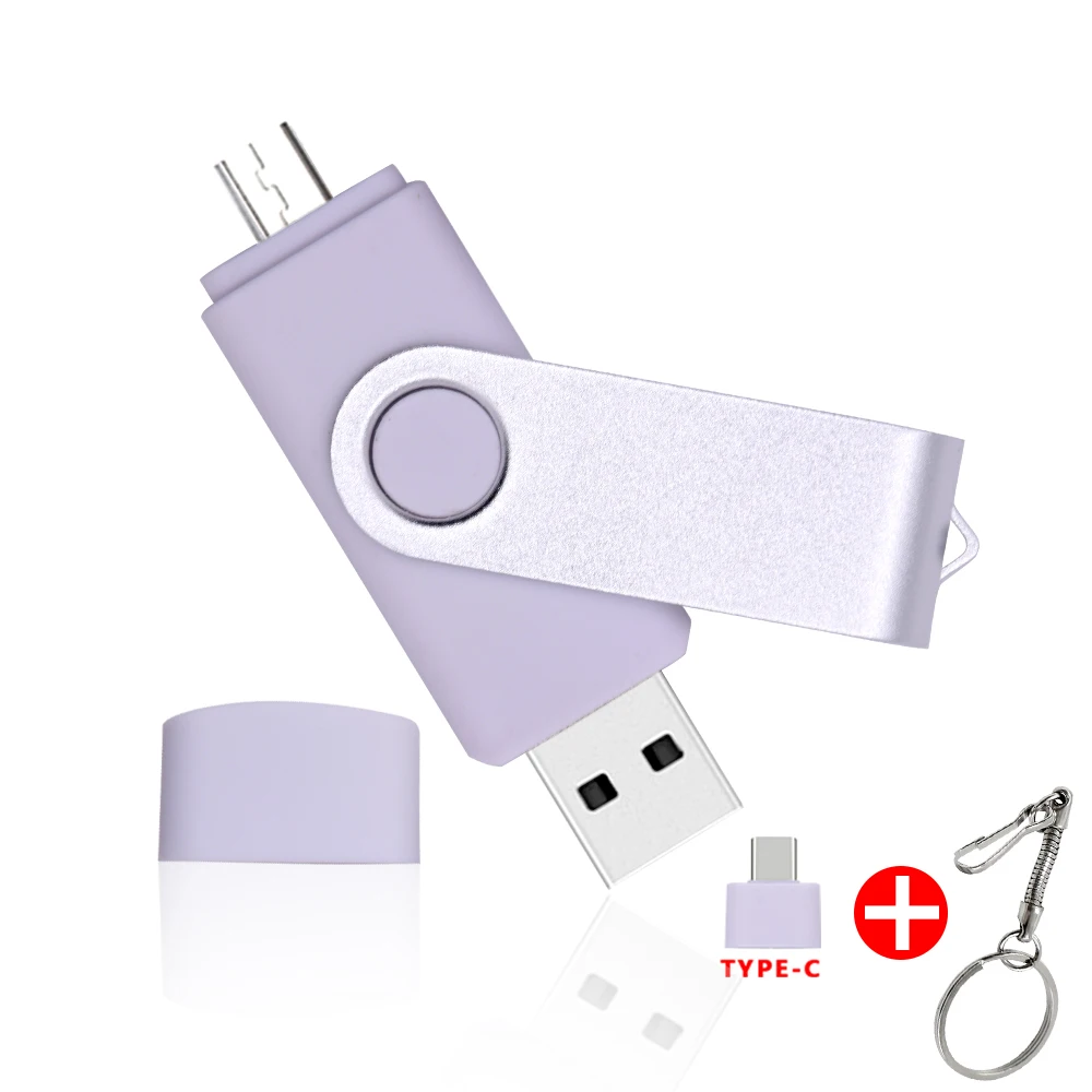 Usb 2.0 OTG for Mobile Phone/computer Usb Flash Drive 4gb 8gb 16gb 32gb 64gb Speed Rotation Usb Pendrive Memory U Stick 3 In 1